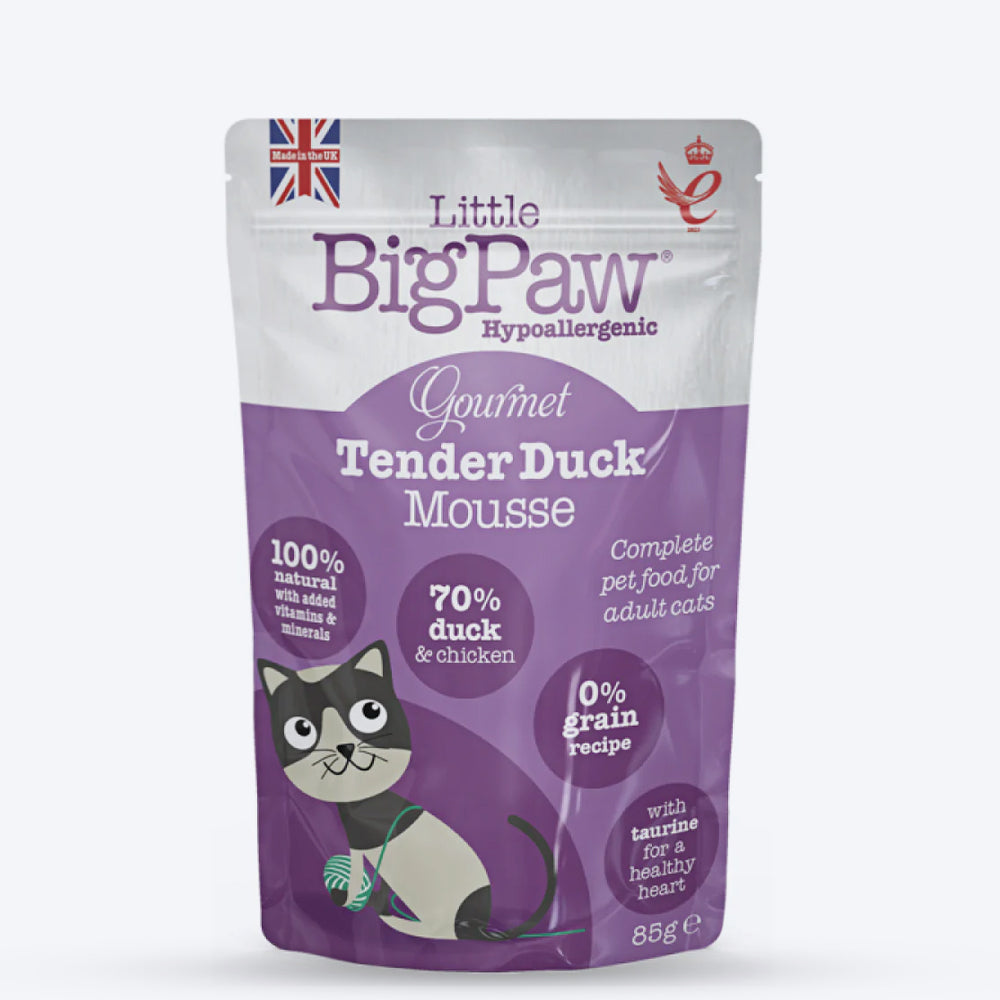Little BigPaw Duck Mousse Wet Cat Food (Gourmet Tender) - 85 g - Heads Up For Tails
