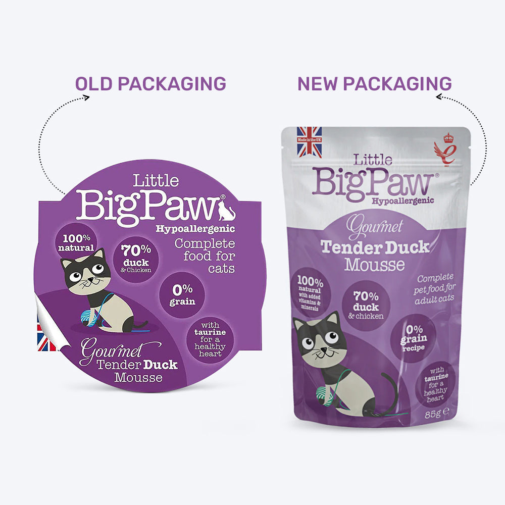 Little BigPaw Duck Mousse Wet Cat Food (Gourmet Tender) - 85 g - Heads Up For Tails