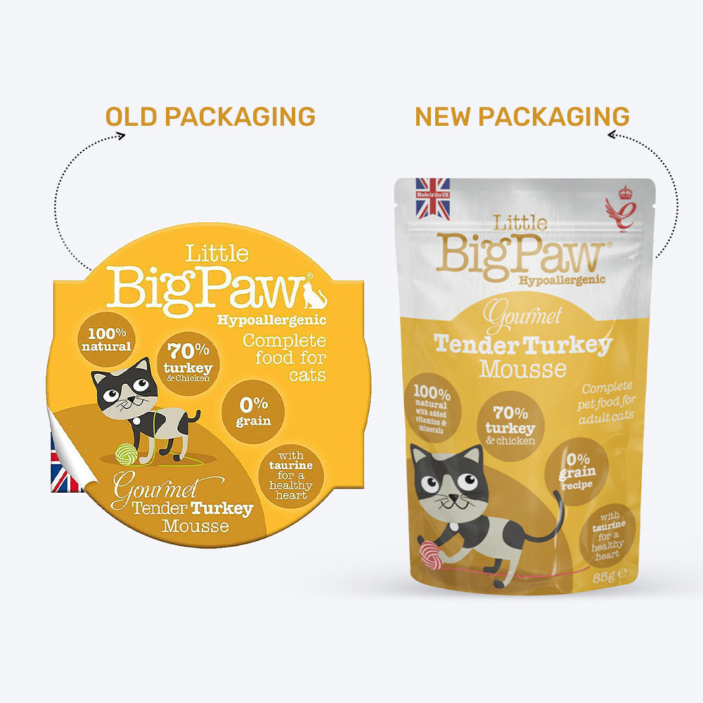 Little BigPaw Turkey Mousse (Gourmet Tender) Wet Cat Food - 85 g - Heads Up For Tails