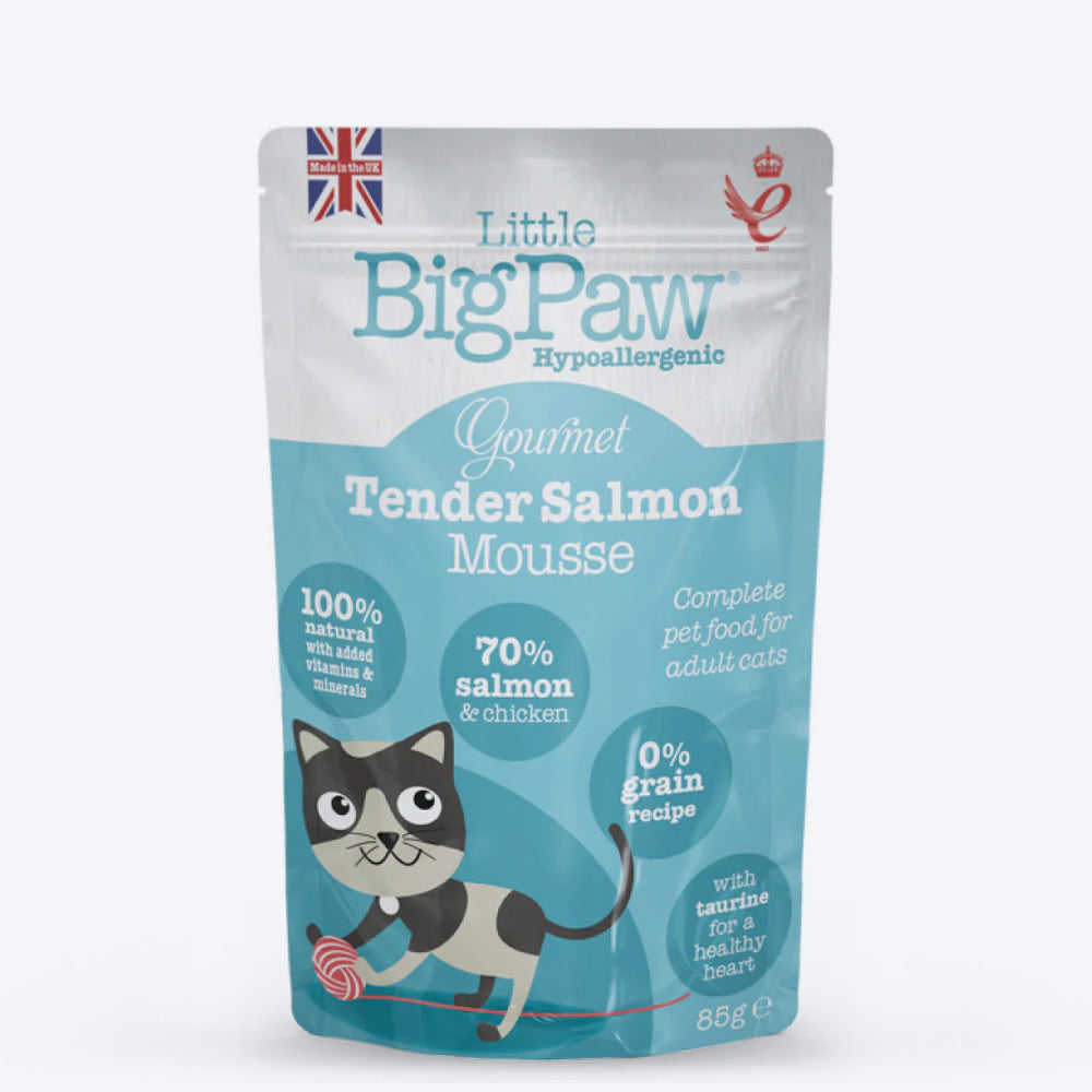 Little BigPaw Gourmet Atlantic Salmon Mousse Wet Cat Food - 85 g - Heads Up For Tails