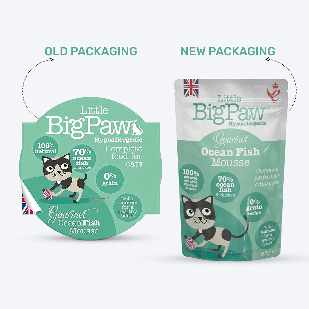 Little BigPaw Gourmet Ocean Fish Mousse Wet Cat Food - 85 g - Heads Up For Tails