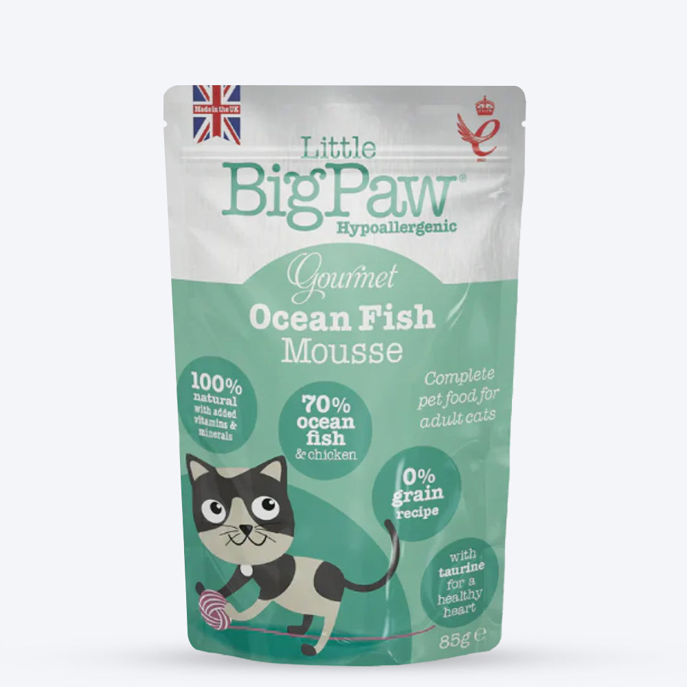 Little BigPaw Gourmet Ocean Fish Mousse Wet Cat Food - 85 g - Heads Up For Tails