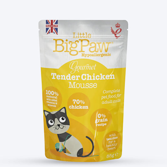 Little BigPaw Chicken Mousse (Gourmet Tender) Wet Adult Cat Food - 85 g - Heads Up For Tails