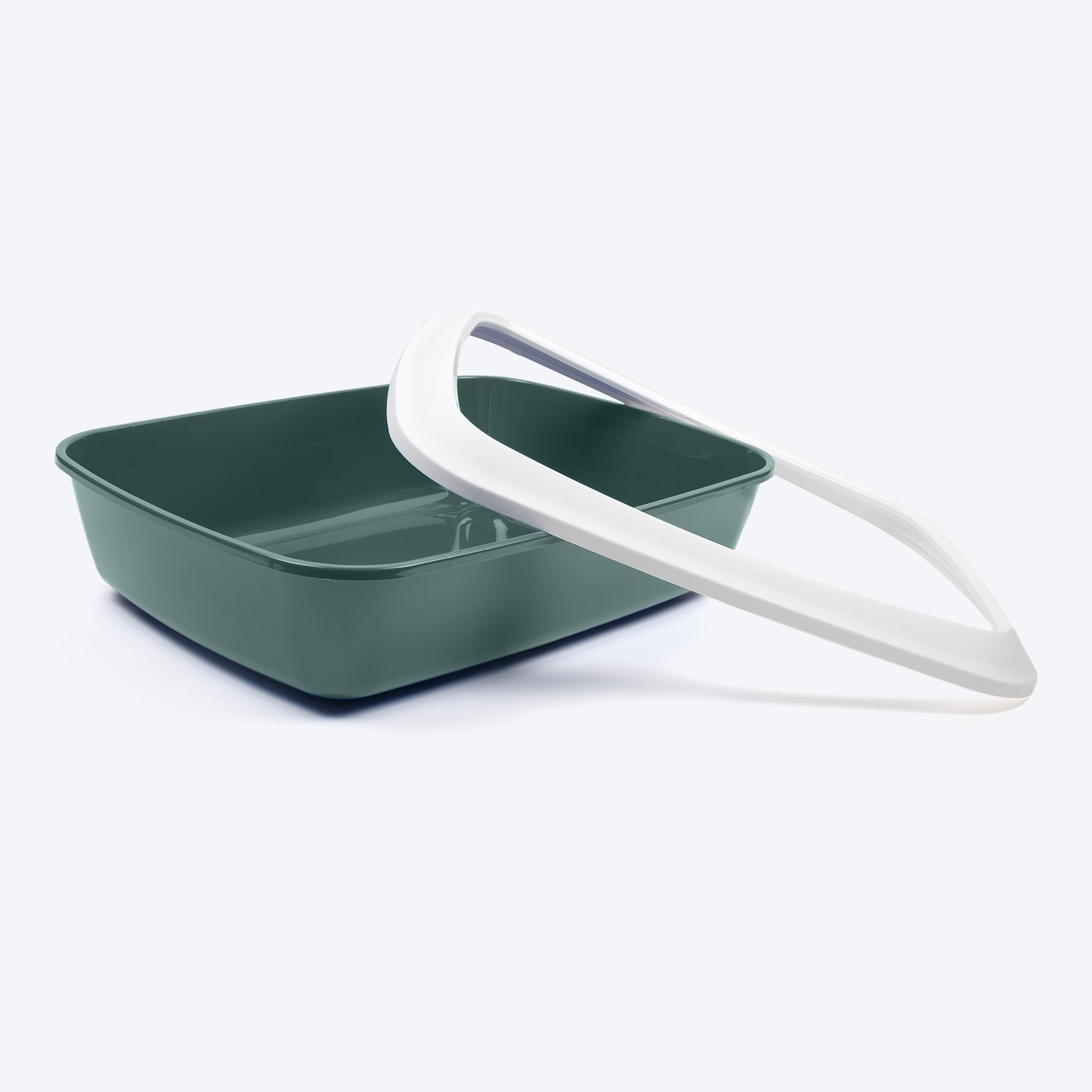 Savic IRIZ Cat Litter Tray with Rim - Nordic Green - 17 x 12 x 5 inches - Heads Up For Tails
