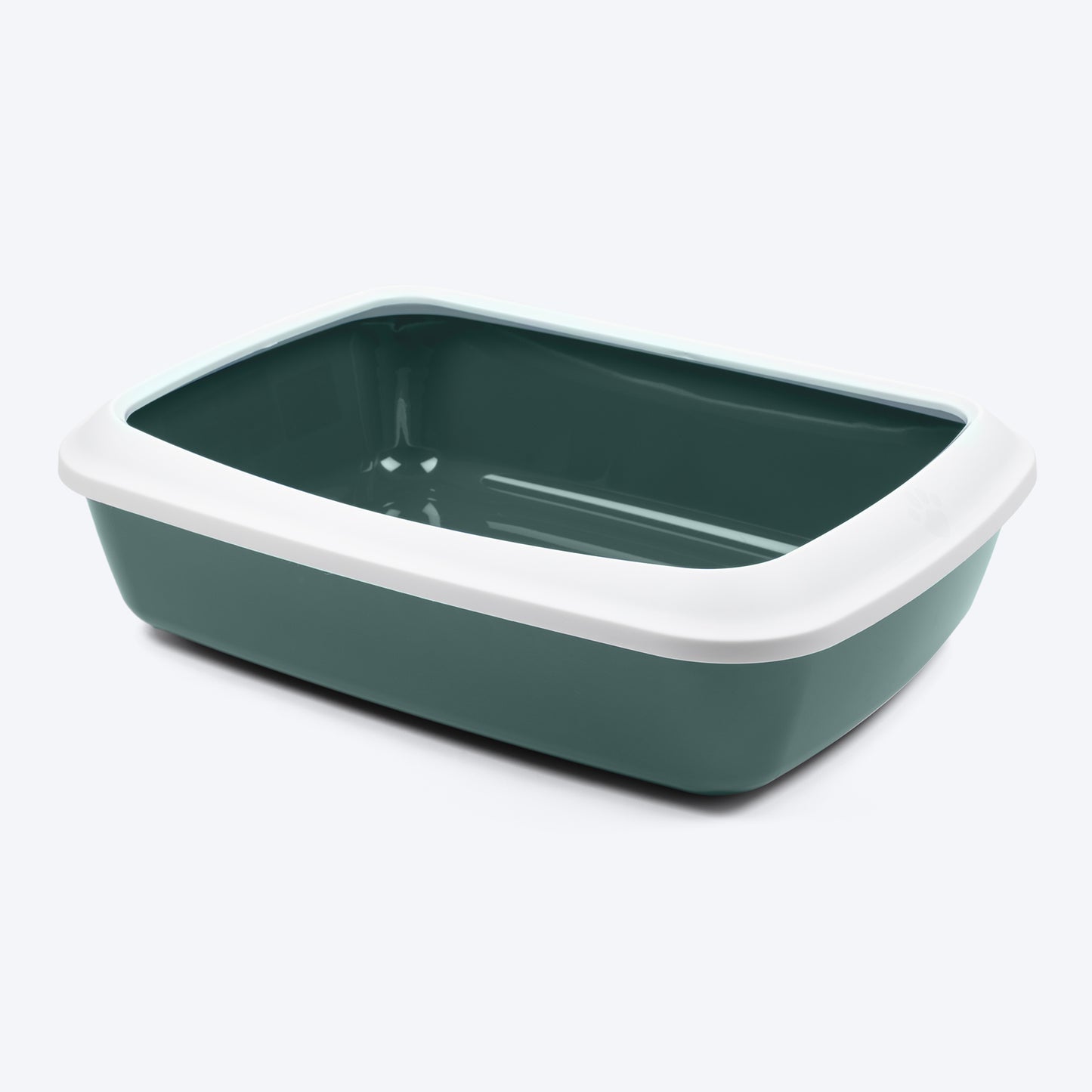 Savic IRIZ Cat Litter Tray with Rim - Nordic Green - 17 x 12 x 5 inches - Heads Up For Tails