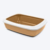 Savic IRIZ Cat Litter Tray with Rim - Nordic Brown- 17 x 12 x 5 inch - Heads Up For Tails