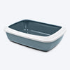 Savic IRIZ Cat Litter Tray with Rim - White Bluestone - 20 x 14 x 5 inches - Heads Up For Tails