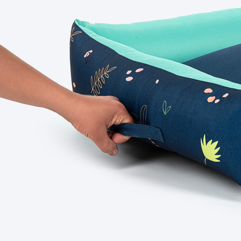 HUFT Jungle Dreams Lounger Bed For Dog - Blue - Heads Up For Tails
