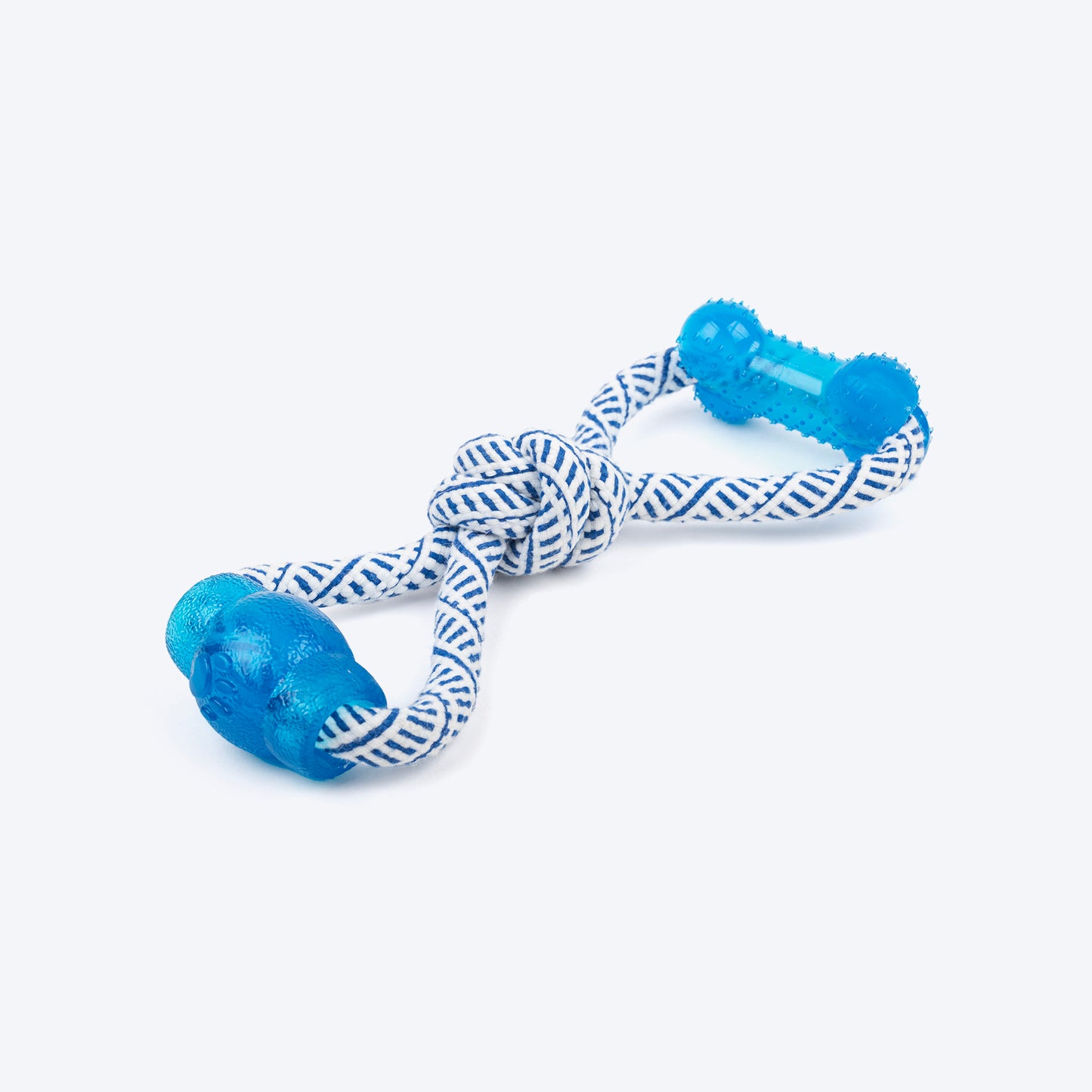 TLC Bone & Candy Rope Toy For Dog - Navy & White - Heads Up For Tails