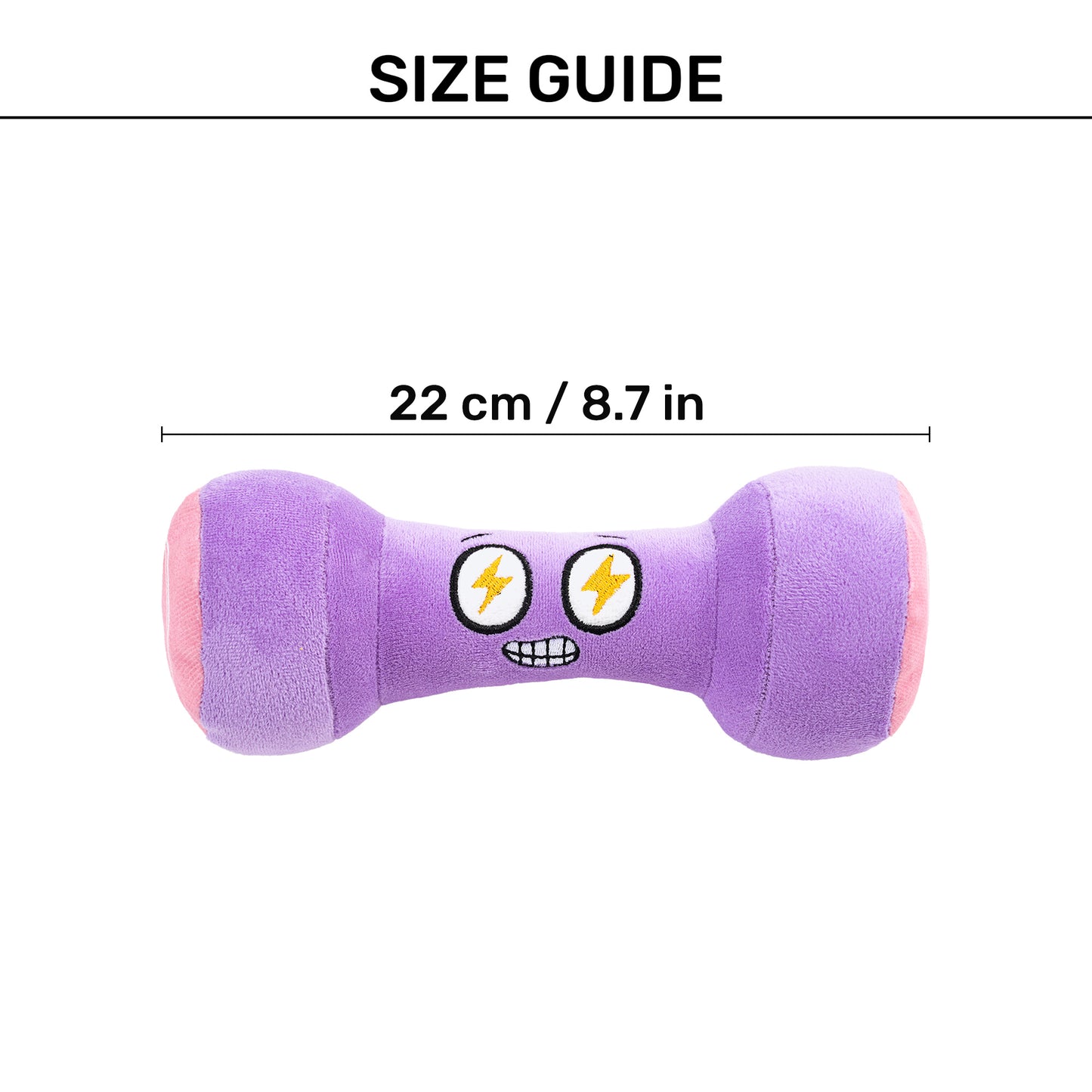 HUFT Pawmbell Squeaky Plush Toy For Dog - Purple - Heads Up For Tails