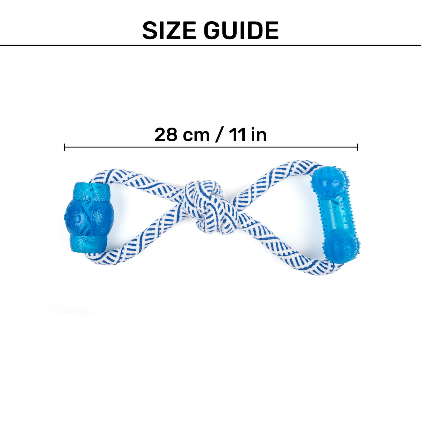 TLC Bone & Candy Rope Toy For Dog - Navy & White - Heads Up For Tails