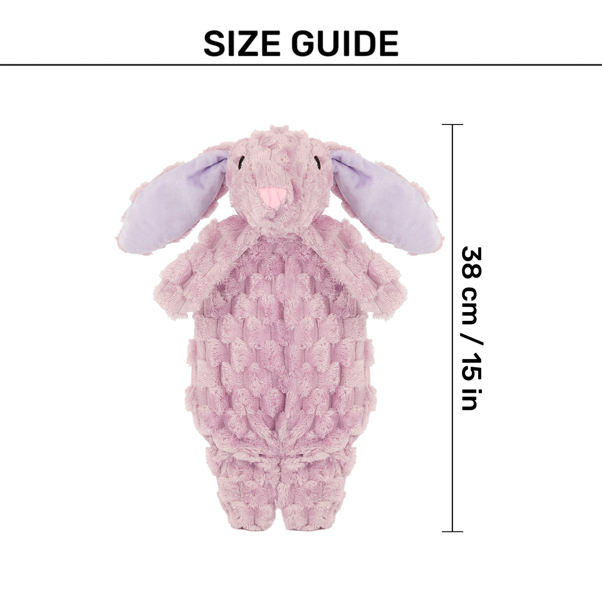 HUFT Crinkly Bunny Plush Toy For Dog - Light Pink - Heads Up For Tails
