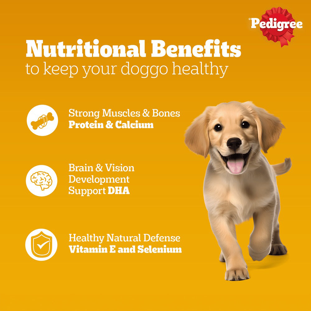 Pedigree Chicken & Liver Chunks In Gravy New Born Puppy Wet Food - 2.1 kg (30x0.07 kg) - Heads Up For Tails