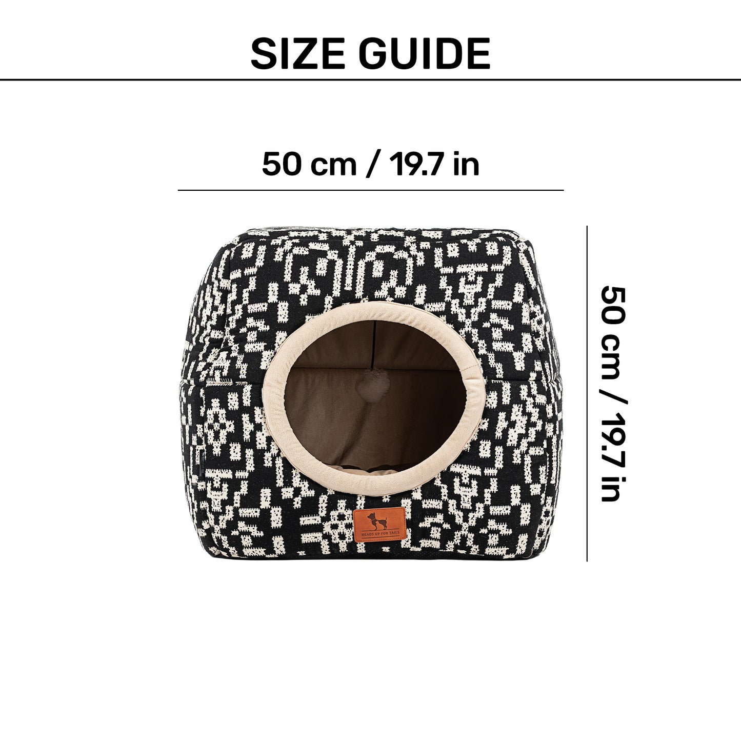 HUFT Furbulous Tent Bed For Cat - Black & White - Heads Up For Tails