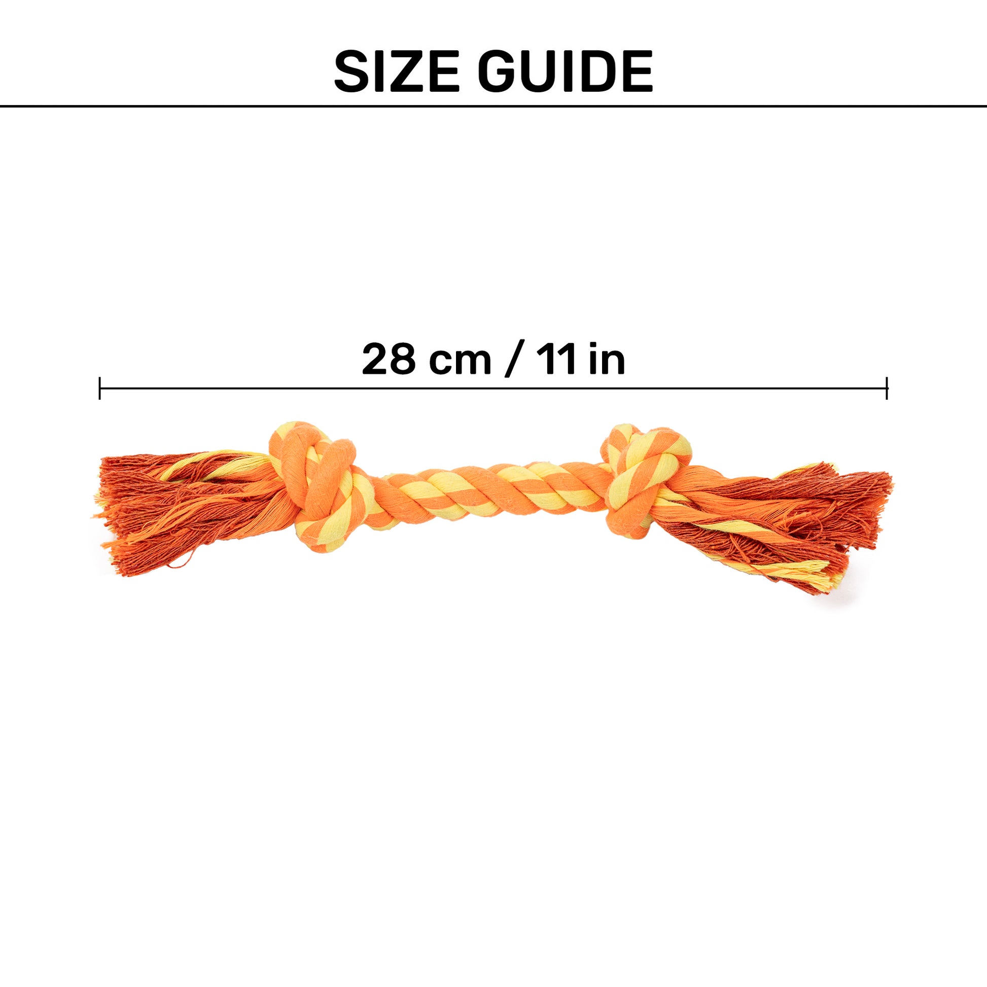 TLC Mighty Tug Rope Toy For Dog - Orange & Yellow - Heads Up For Tails