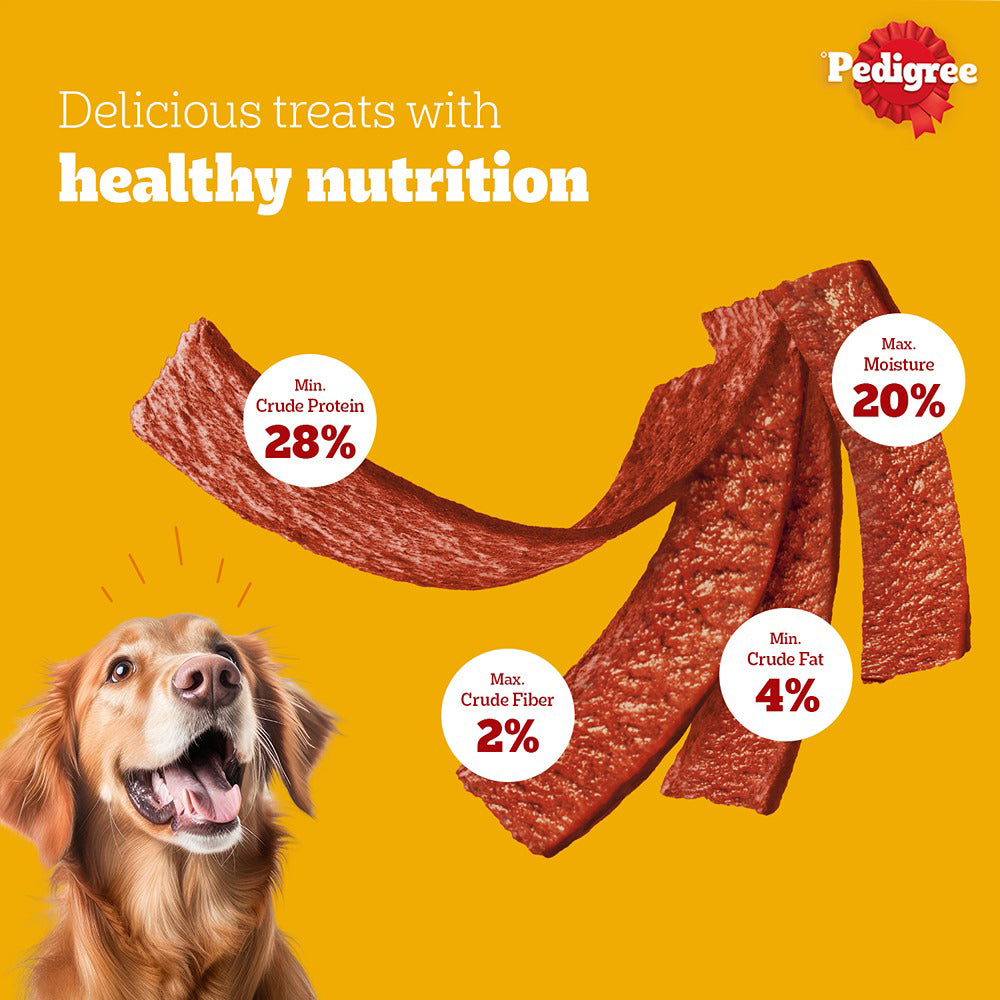 Pedigree Tasty Jerky Roasted Lamb Flavour Treat For Adult Dog - 12 x 70 g - Heads Up For Tails