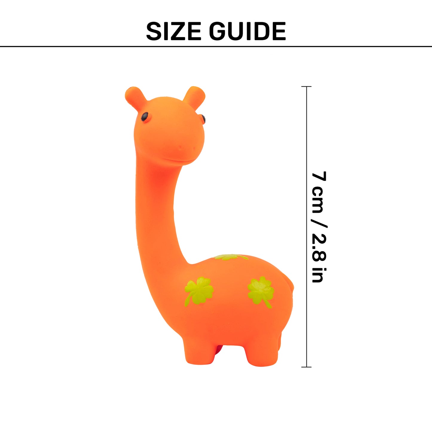 TLC Rubber Giraffe Chew Toy For Dog - Orange - Heads Up For Tails