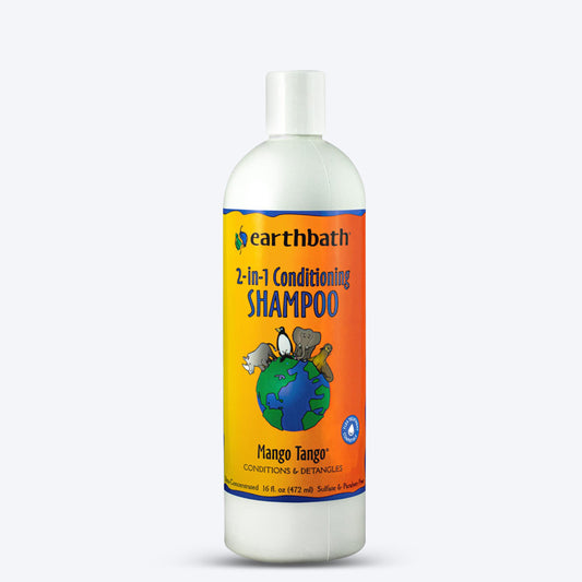 Earthbath 2 in 1 Pet Conditioning Dog Shampoo (Mango Tango) - 472 ml - Heads Up For Tails
