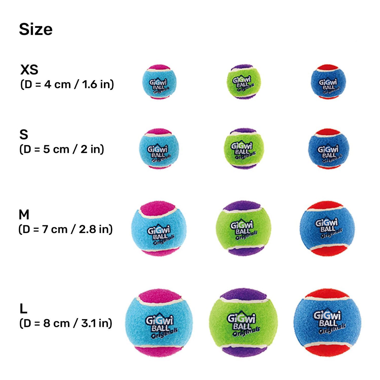 GiGwi Ball Originals For Dogs - Pack of 3 - Heads Up For Tails