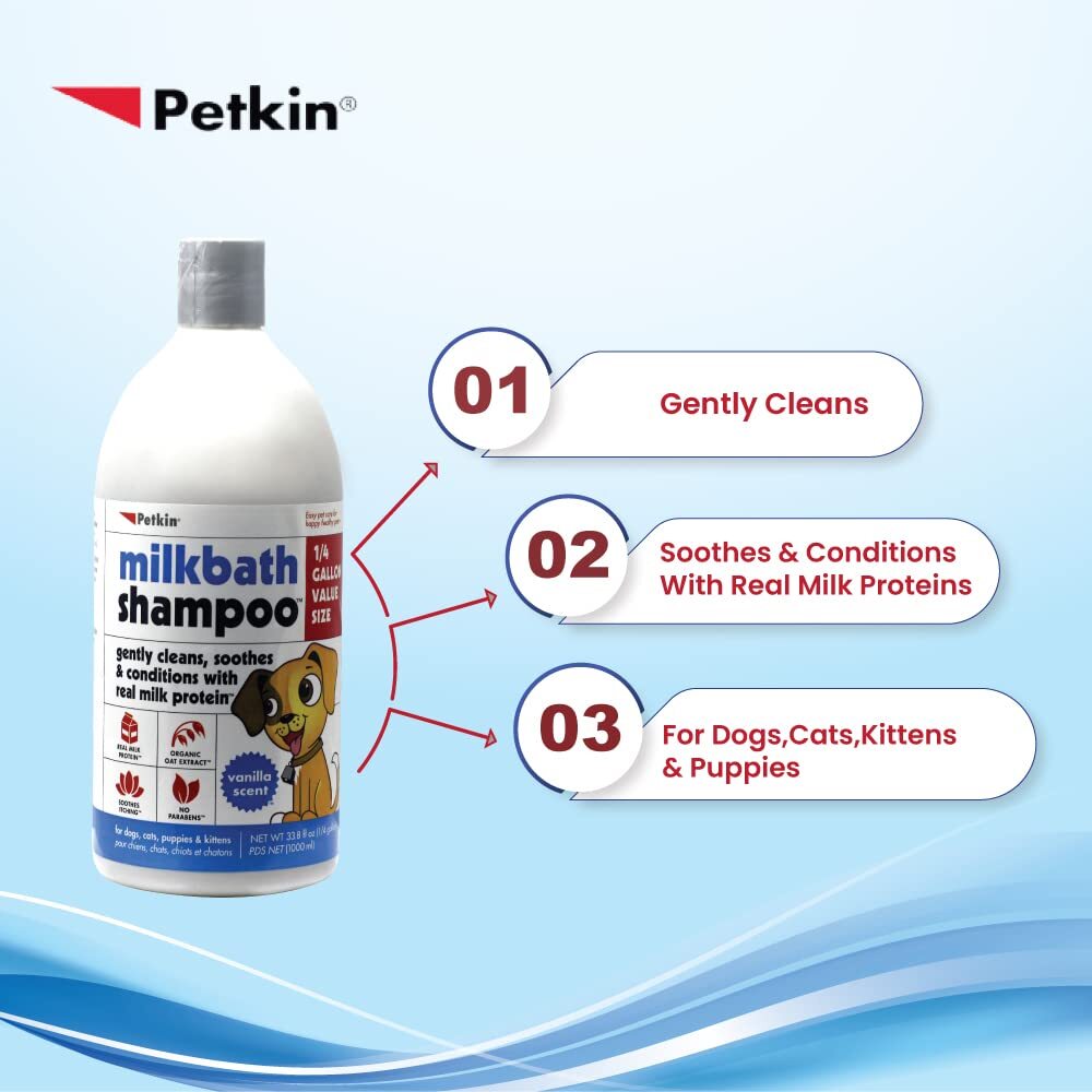 Petkin Milkbath Pet Shampoo - Vanilla - 1000 ml - Heads Up For Tails