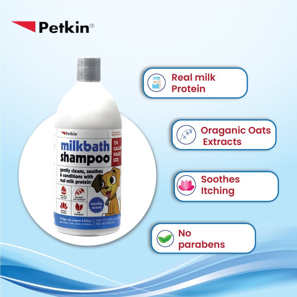Petkin Milkbath Pet Shampoo - Vanilla - 1000 ml - Heads Up For Tails