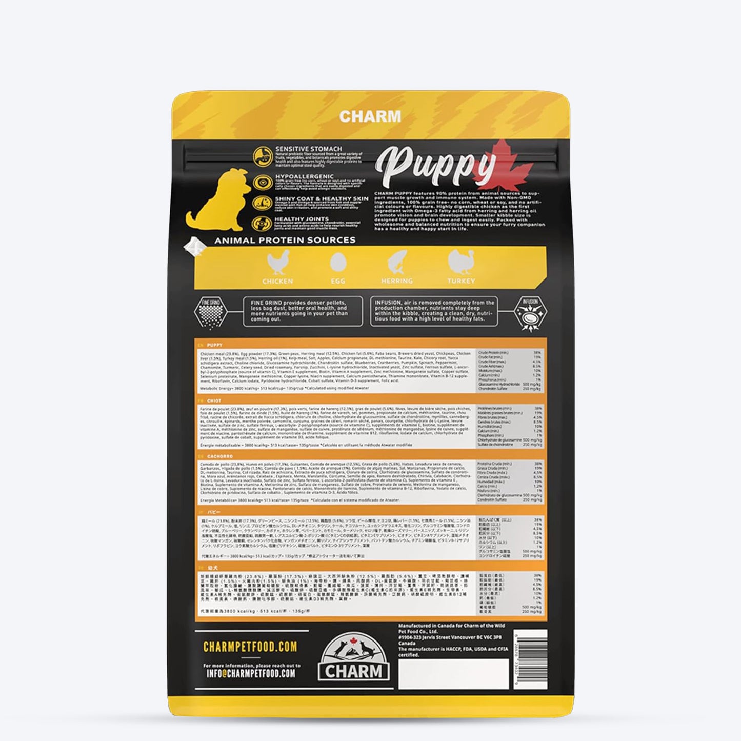 Charm Premium Formula Grain Free Dry Food For Puppy - Heads Up For Tails