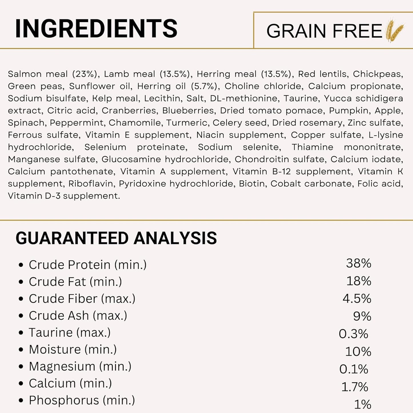 Charm Premium Lamb & Salmon Recipe Grain Free Dry Food For Cat - Heads Up For Tails