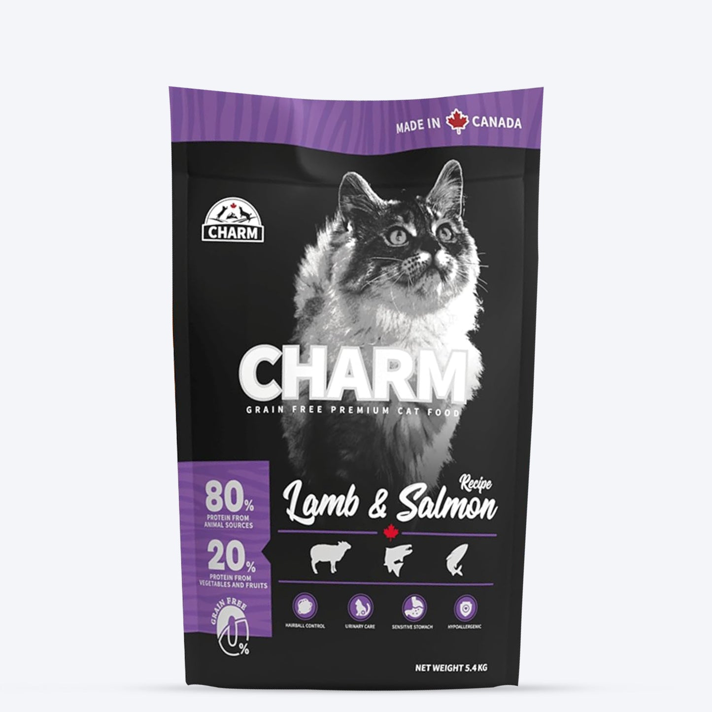 Charm Premium Lamb & Salmon Recipe Grain Free Dry Food For Cat - Heads Up For Tails
