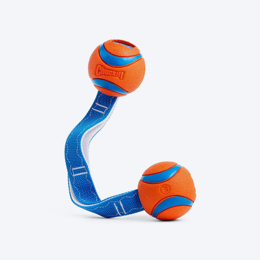 Chuckit! Ultra Duo Tug Dog Toy - Orange & Blue - M - Heads Up For Tails
