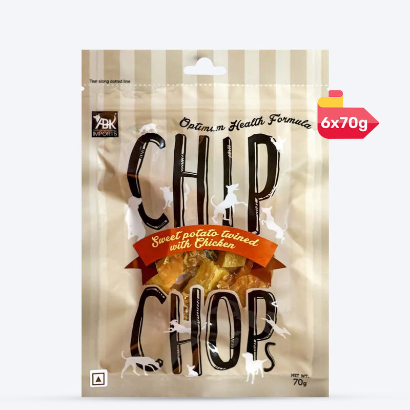 Chip Chops Sweet Potato Twined with Chicken Treats For Dog - 70 g - Heads Up For Tails