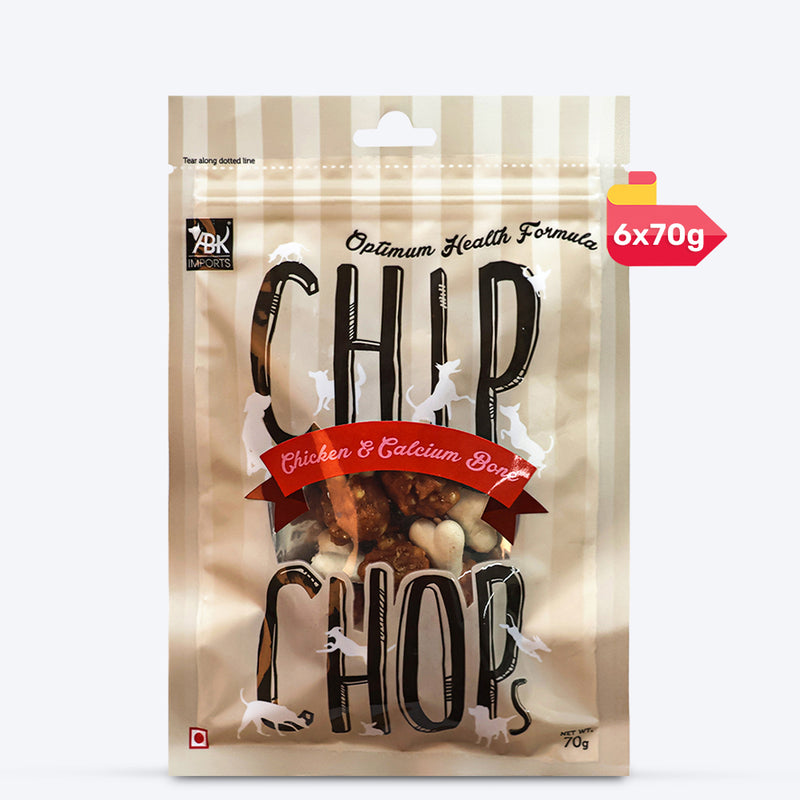 Chip Chops Chicken & Calcium Bone Treats For Dog - 70 g - Heads Up For Tails