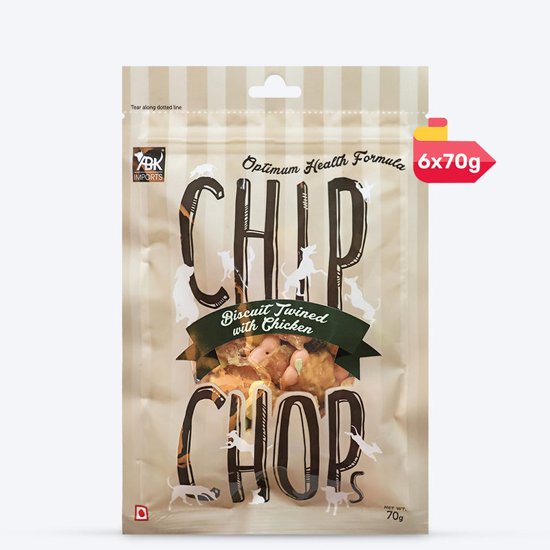 Chip Chops Dog Treats - Biscuit Twined with Chicken - 70 g - Heads Up For Tails