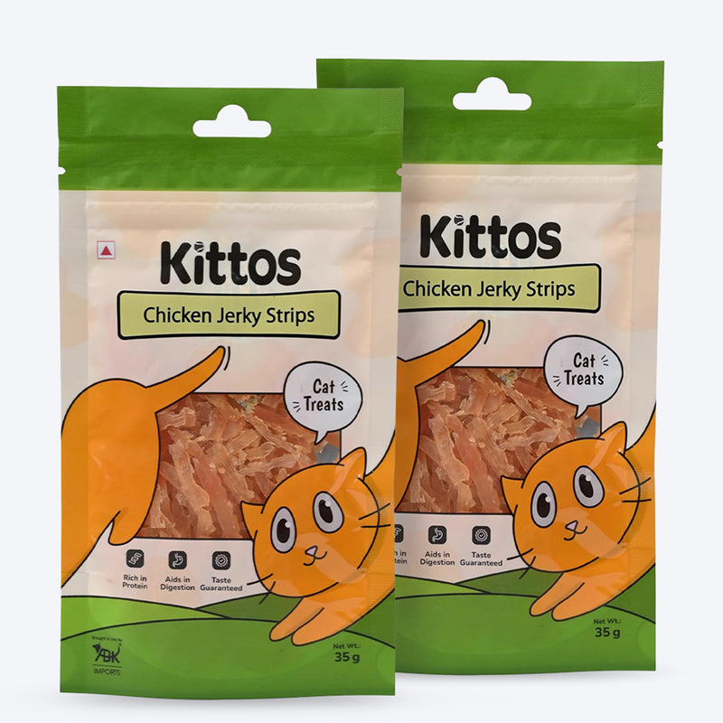 Kittos Purr-Fect Chicken Jerky Strips Cat Treats - 35 g - Heads Up For Tails