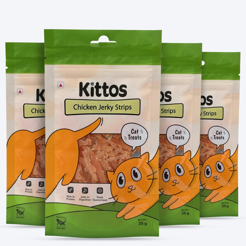 Kittos Purr-Fect Chicken Jerky Strips Cat Treats - 35 g - Heads Up For Tails
