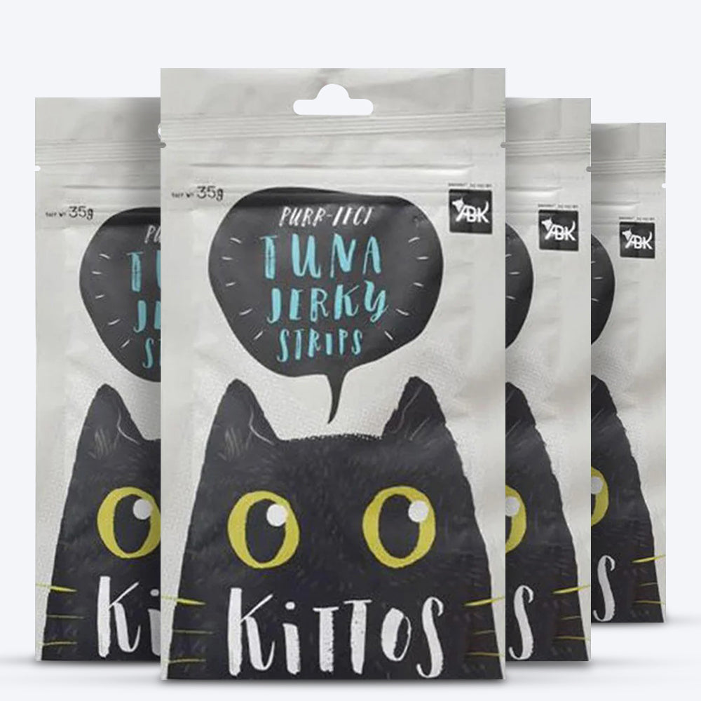 Kittos Purr-Fect Tuna Jerky Strips Cat Treats - 35 g - Heads Up For Tails