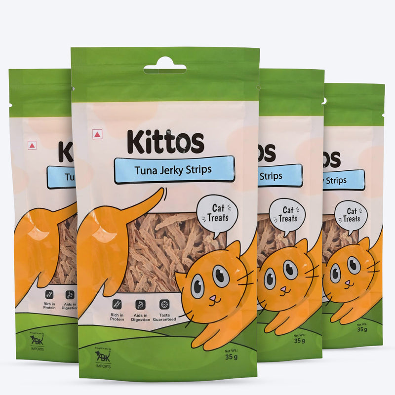 Kittos Purr-Fect Tuna Jerky Strips Cat Treats - 35 g - Heads Up For Tails