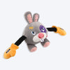 GiGwi Rabbit Rock Zoo King Boxer With Squeaker, Bungee Arm Fetch Dog Toy - Grey - S - Heads Up For Tails