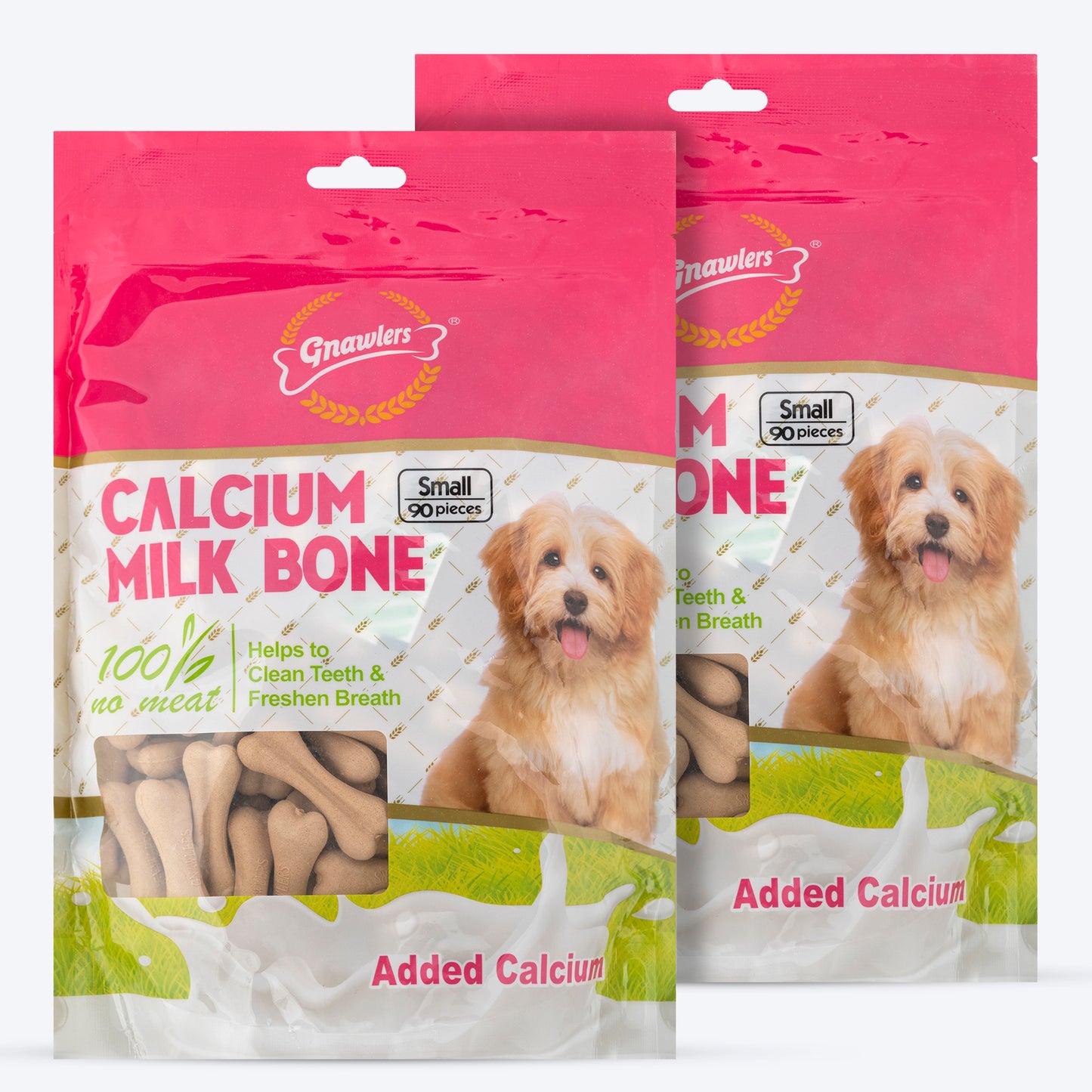 Gnawlers Calcium Milk Bones Dog Treats - Small - Heads Up For Tails