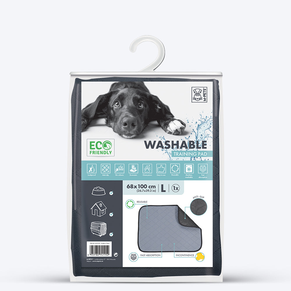 M-Pets Washable Training Pad For Dog - Grey - Heads Up For Tails