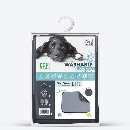 M-Pets Washable Training Pad For Dog - Grey - Heads Up For Tails