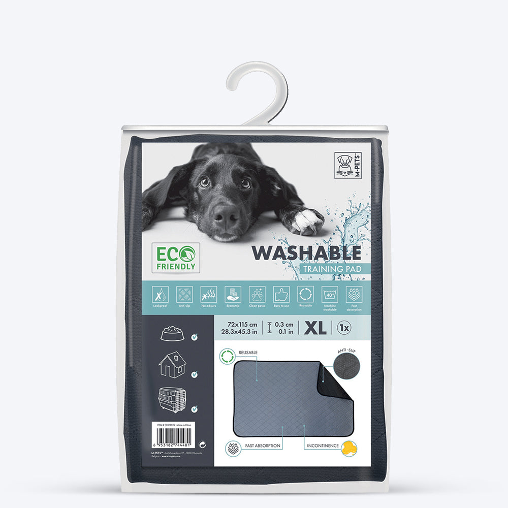 M-Pets Washable Training Pad For Dog - Grey - Heads Up For Tails