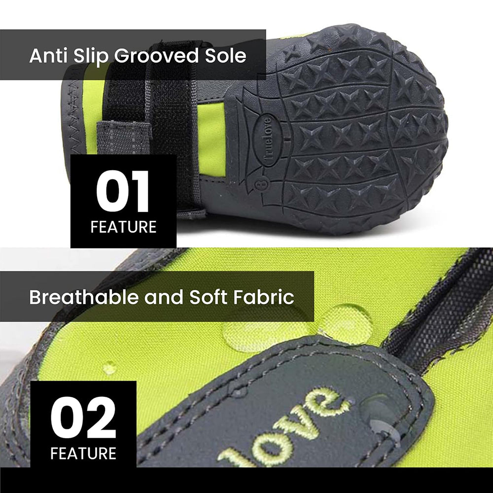Truelove Anti-Slip Boots For Dog - Neon Yellow (Set of 4) - Heads Up For Tails