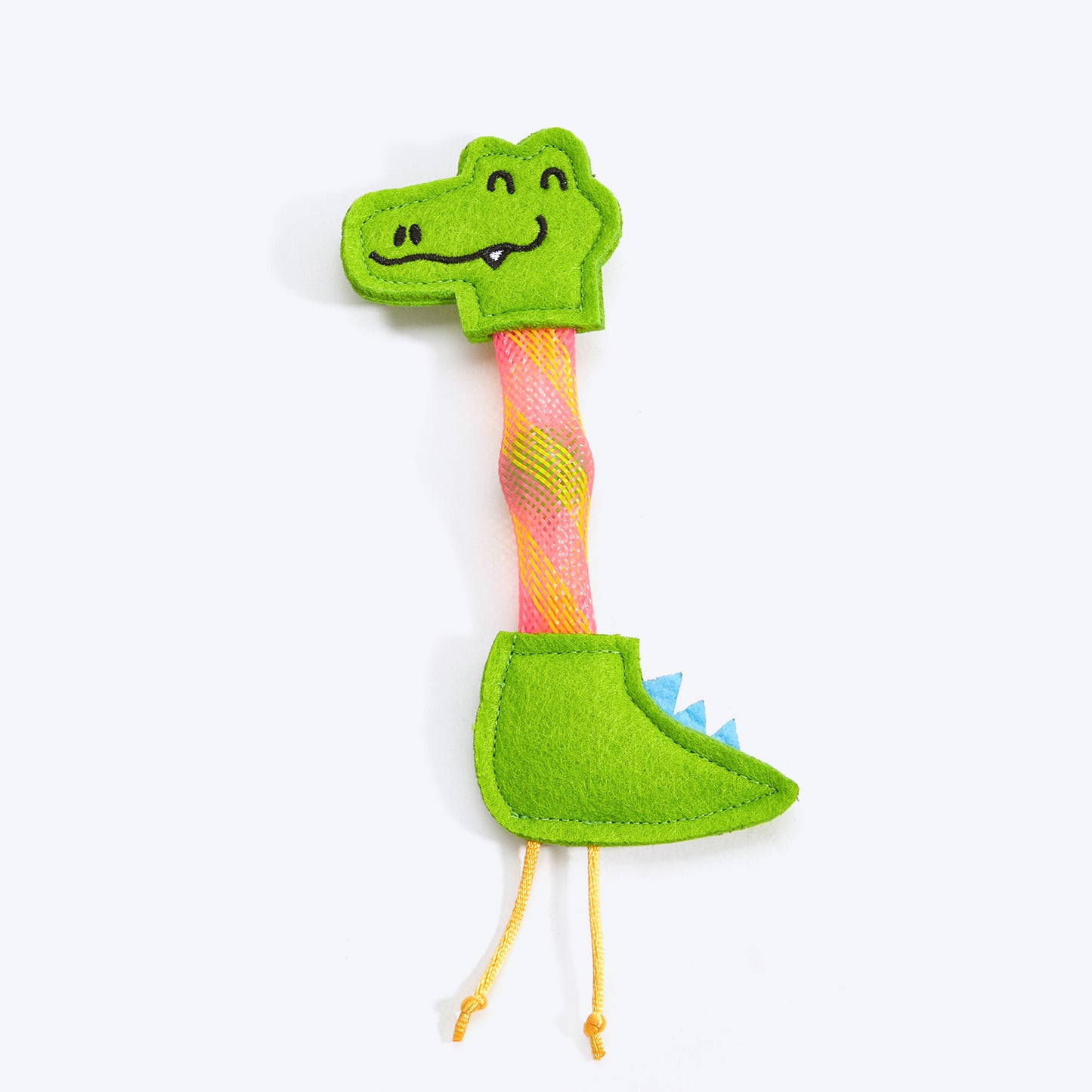 FOFOS Crocodile Flicking Tube Inside Bell Ball Catnip Interactive Toy For Cat - Green - Heads Up For Tails