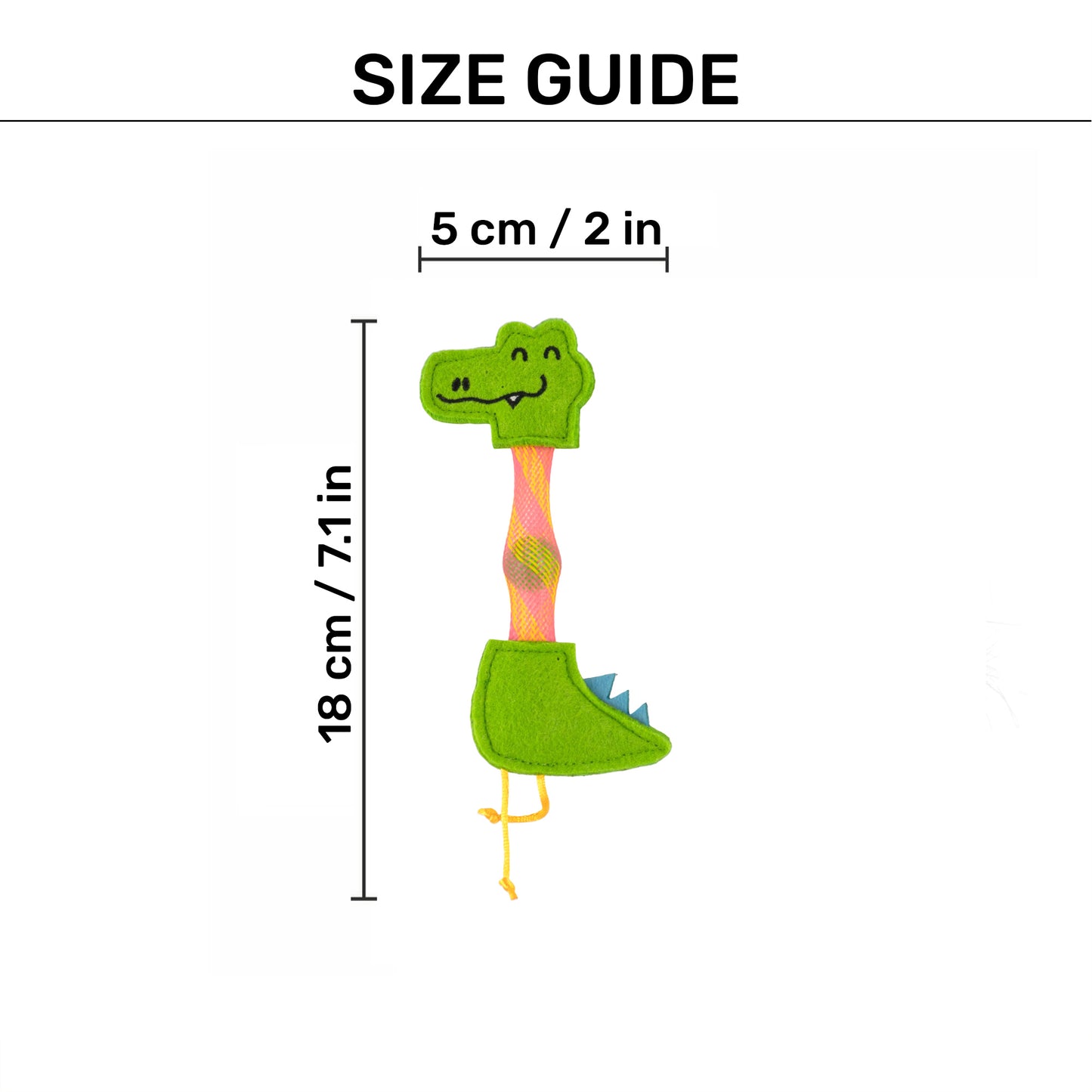 FOFOS Crocodile Flicking Tube Inside Bell Ball Catnip Interactive Toy For Cat - Green - Heads Up For Tails