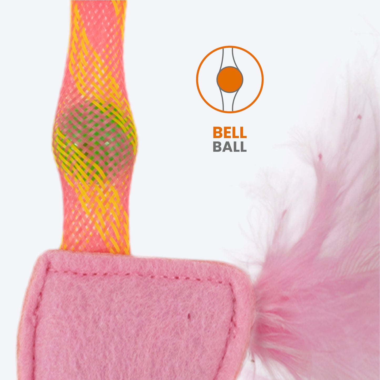 FOFOS Flamingo Flicking Tube Inside Bell Ball Catnip Interactive Toy For Cat - Pink - Heads Up For Tails