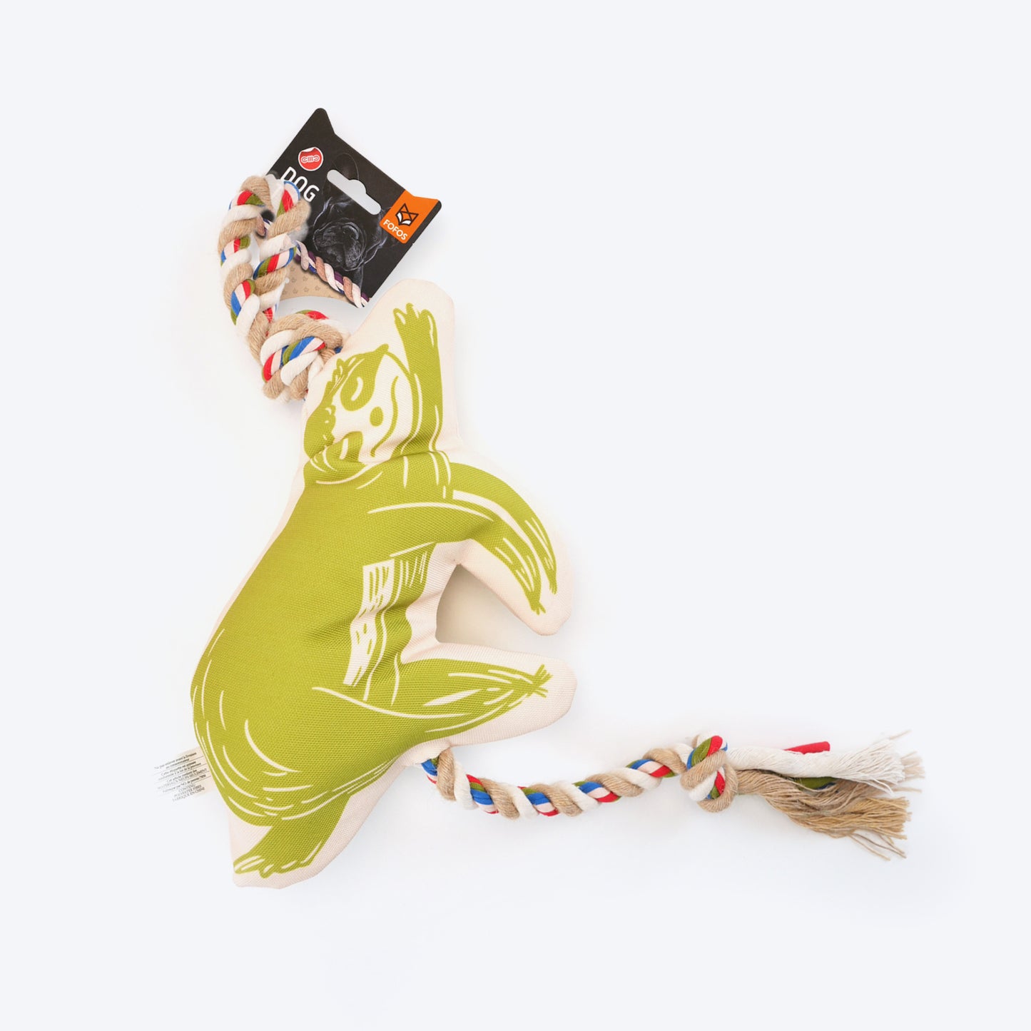 FOFOS Sloth Squeaky With Flossy Rope Toy For Dog - Green - Heads Up For Tails