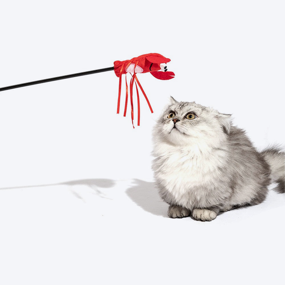 FOFOS Thrill & Chase Moving Lobster Catnip Interactive Toy For Cat - Red - Heads Up For Tails