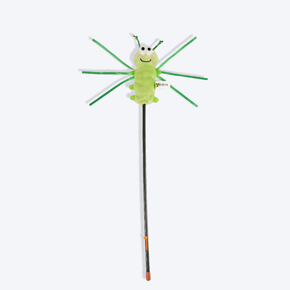 FOFOS Thrill & Chase Moving Caterpillar Catnip Interactive Toy For Cat - Green - Heads Up For Tails