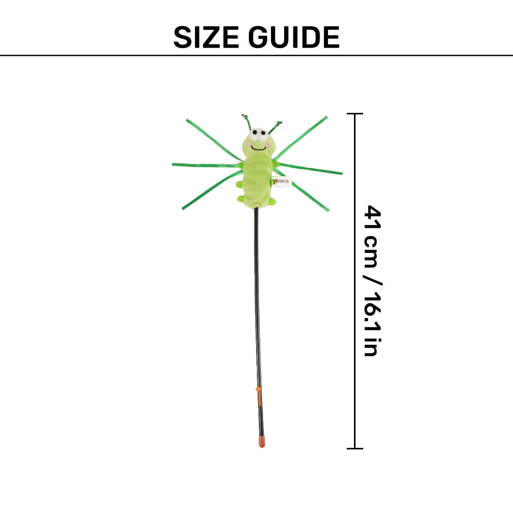 FOFOS Thrill & Chase Moving Caterpillar Catnip Interactive Toy For Cat - Green - Heads Up For Tails