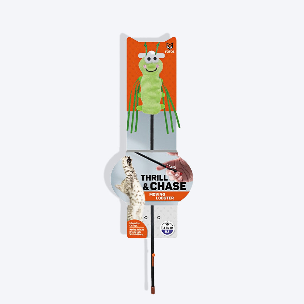 FOFOS Thrill & Chase Moving Caterpillar Catnip Interactive Toy For Cat - Green - Heads Up For Tails